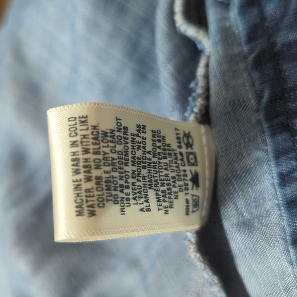 Bella Dahl Chambray True Wrap Crop Top S - Picture 15 of 16